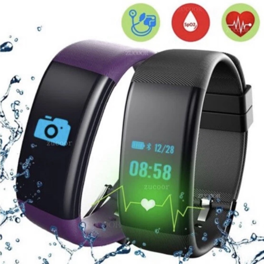 Fitness Tracker Smartwatch - Black and Purple